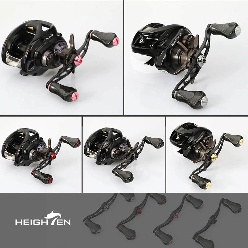 Carrete de baitcasting HEIGHTEN con doble mango: distancia del husillo de 90 mm y perillas de carbono de 20 mm |   Material de aluminio para aviones, compatible con - imagen 3