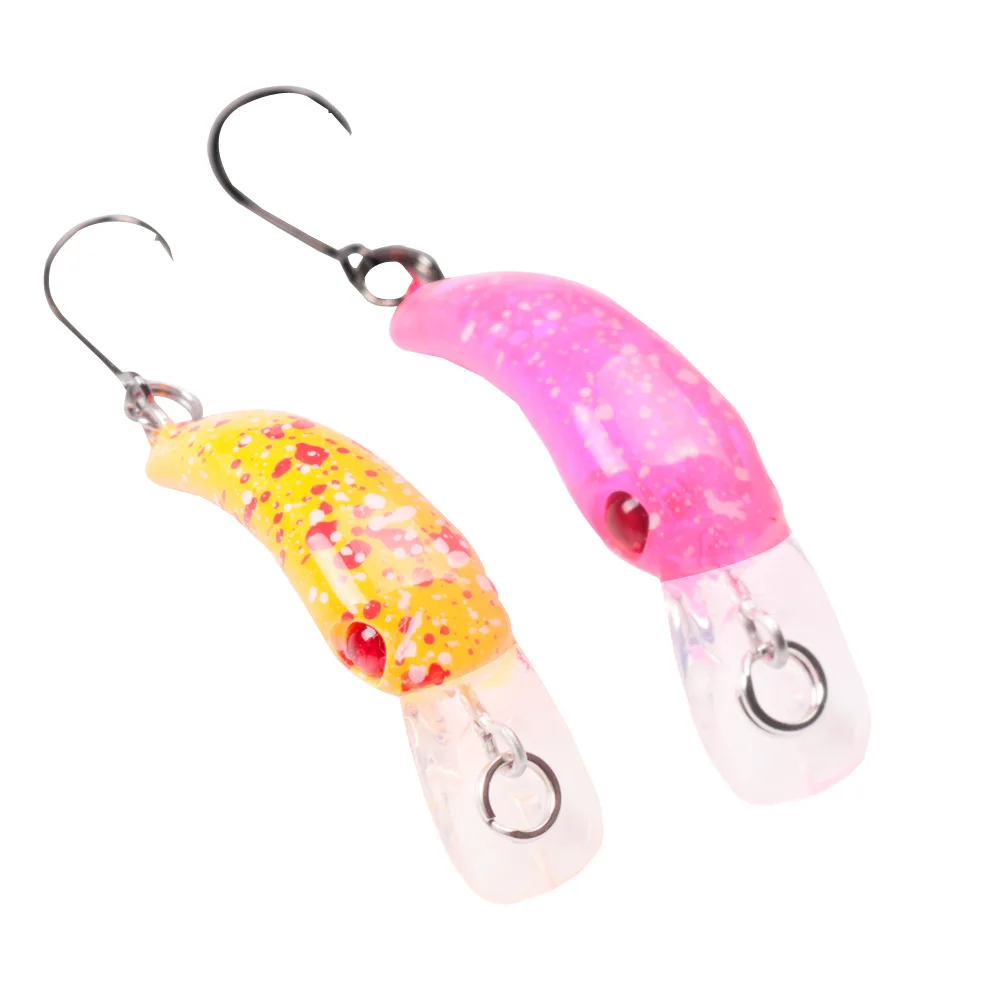 Mavllos-cebo de pesca duro Minnow, 3,7 cm, 1,5g, arco de un solo gancho, anzuelo flotante profesional, Wobbler Jig, señuelo de pesca de lubina a rayas - imagen 4