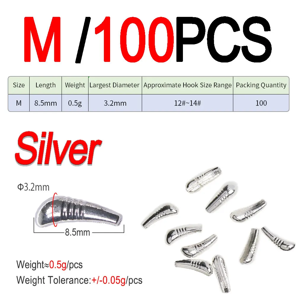 M 100pcs Silver