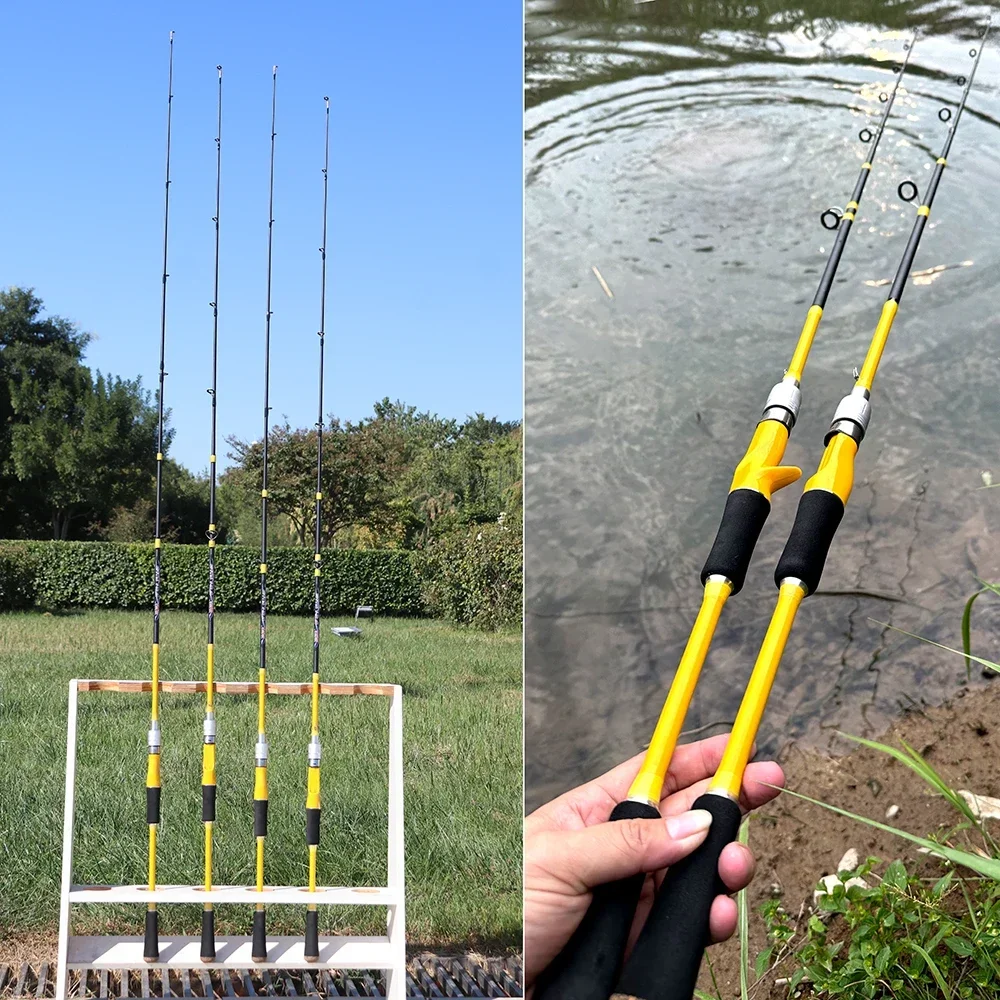 Caña de pescar de fundición giratoria, cebo de fibra de carbono de 1,65 m, 1,8 m, 3g-20g, para Río, lago, depósito, estanque ML, señuelo, cañas de JIGGING de Punta sólida - imagen 5