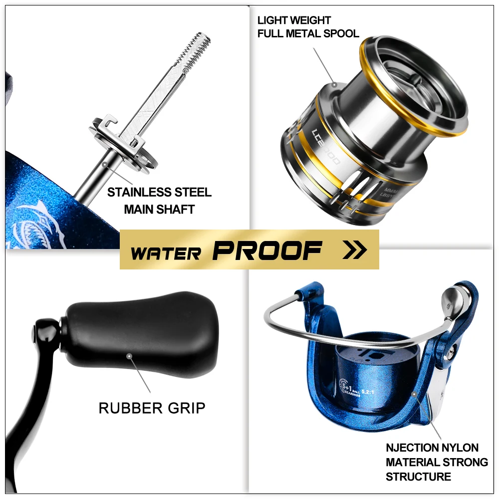 Rueda giratoria de metal, engranaje de pesca al aire libre, relación de velocidad 5,2: 1 - imagen 3