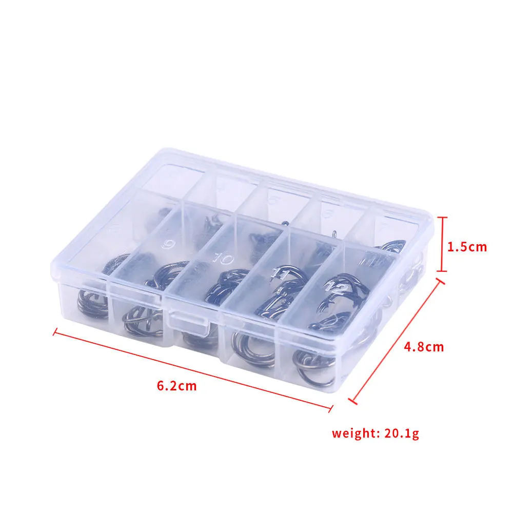 Juego de anzuelos de pesca con bucle de púas, pesca de carpa cruciana, anzuelo circular de ojos de mar, 100 Uds. # -12 #   Anzuelos Accesorios de Pesca Pesca - imagen 3