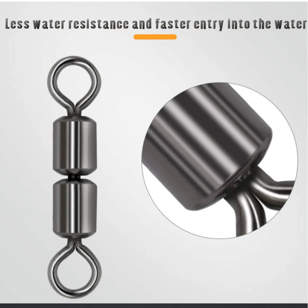 ORJD-anzuelos de pesca giratorios, Conector de alta velocidad, doble articulación, herramientas de pesca de acero inoxidable, 50 unidades - imagen 5