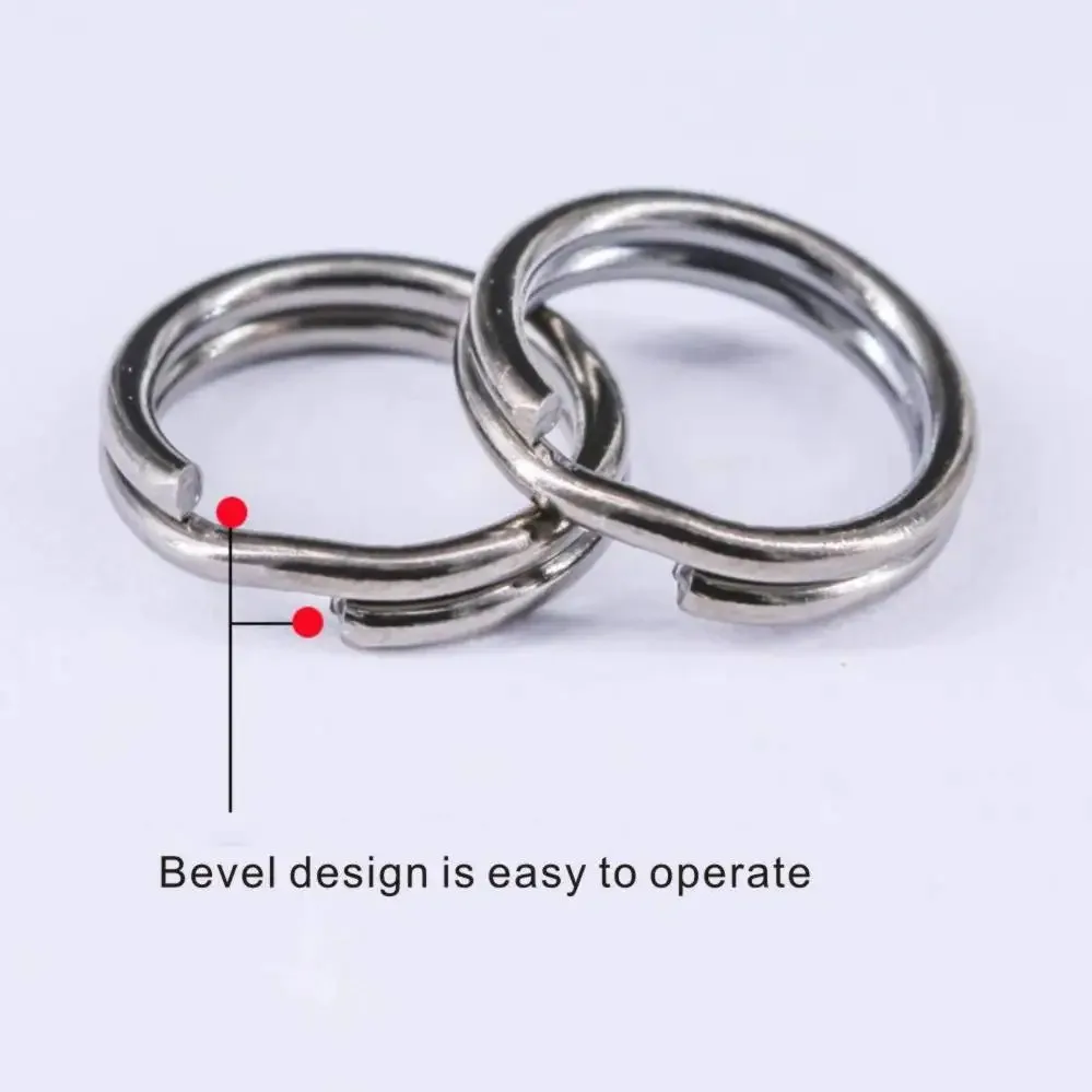 50 Uds. Accesorios de pesca desmontables de doble bucle de acero inoxidable de 7mm-15mm duraderos resistentes a la corrosión para pescadores - imagen 5