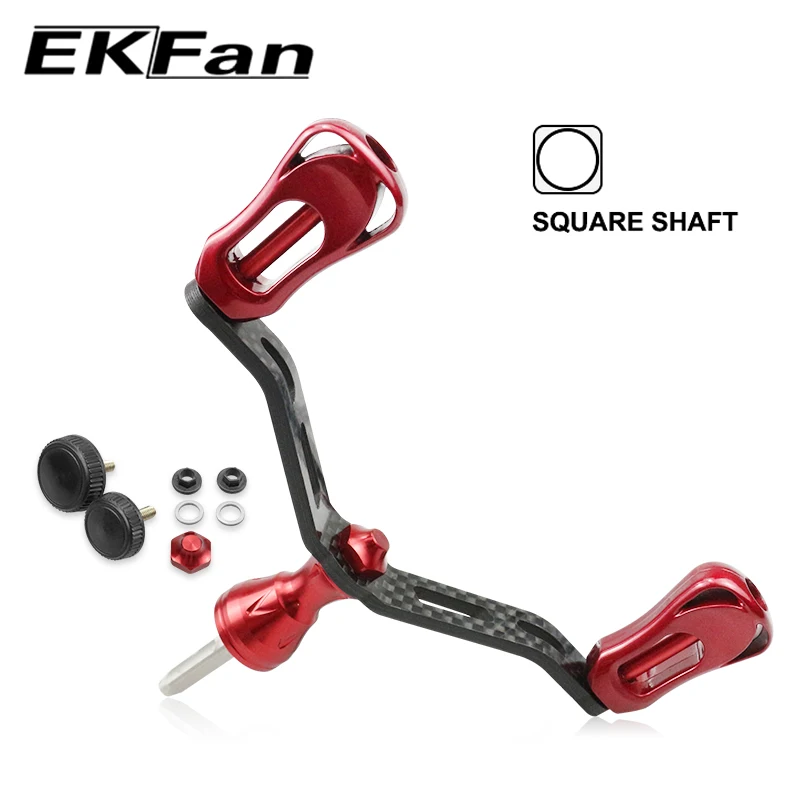 EKFan-perillas de mango de carbono para carrete giratorio Shmamo, manijas DIY, 115MM, 4 lados, 40G - imagen 3