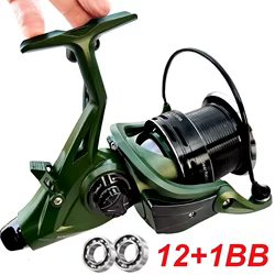 Carrete de Metal de diseño ultraligero, carrete de pesca giratorio serie 9000-12000, arrastre máximo de 20KG para herramientas de pesca de agua dulce/salada