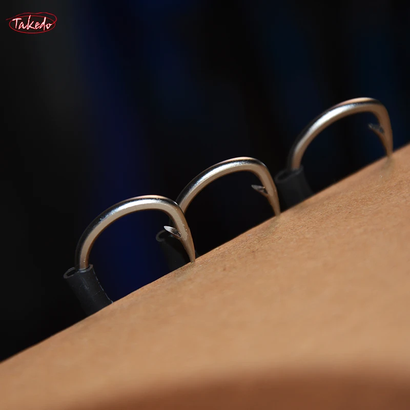 TAKEDO 3PCS/BAG 4—10 #   Anzuelo de pesca, anzuelos de asistencia de acero rico en carbono, alambre trenzado de PE con anzuelo de púas, anzuelo de Jigging - imagen 5