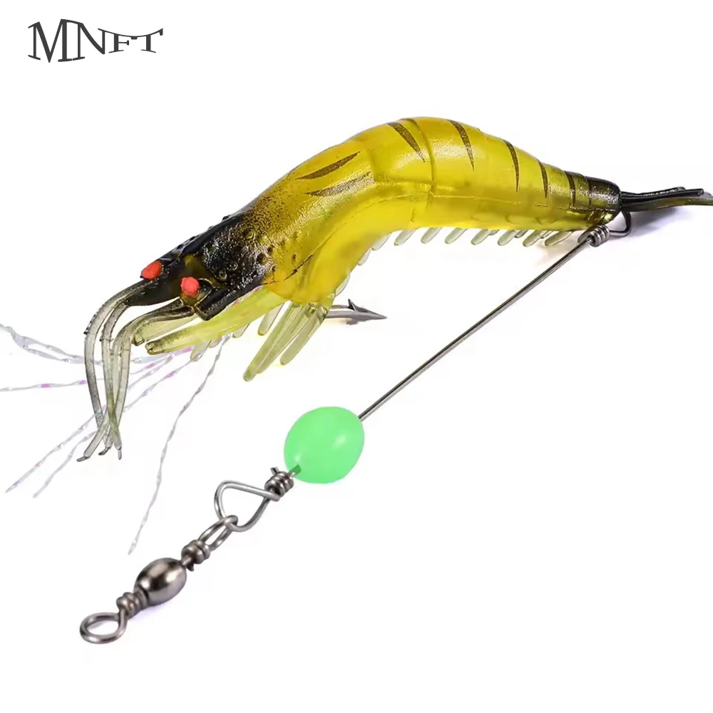 MNFT 2 unids/caja cuentas luminosas señuelos tipo Gamba suave Pesca cebo Artificial Isca aparejos de Pesca Ascesorios Pesca