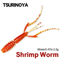 TSURINOYA SL-2006 Señuelo Camarón 88mm – Silicona 2,2g para Lubina