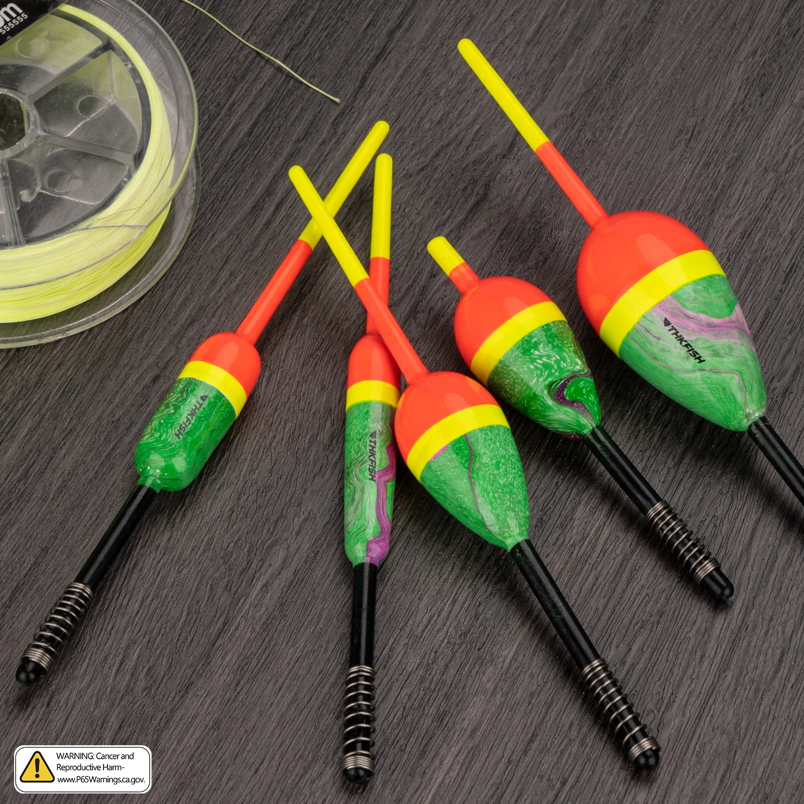 THKFISH 5 uds flotadores de pesca de madera Bobbers palo Vertical flotador de resorte Bobber para Crappie Bass Panfish Walleye pesca - imagen 5