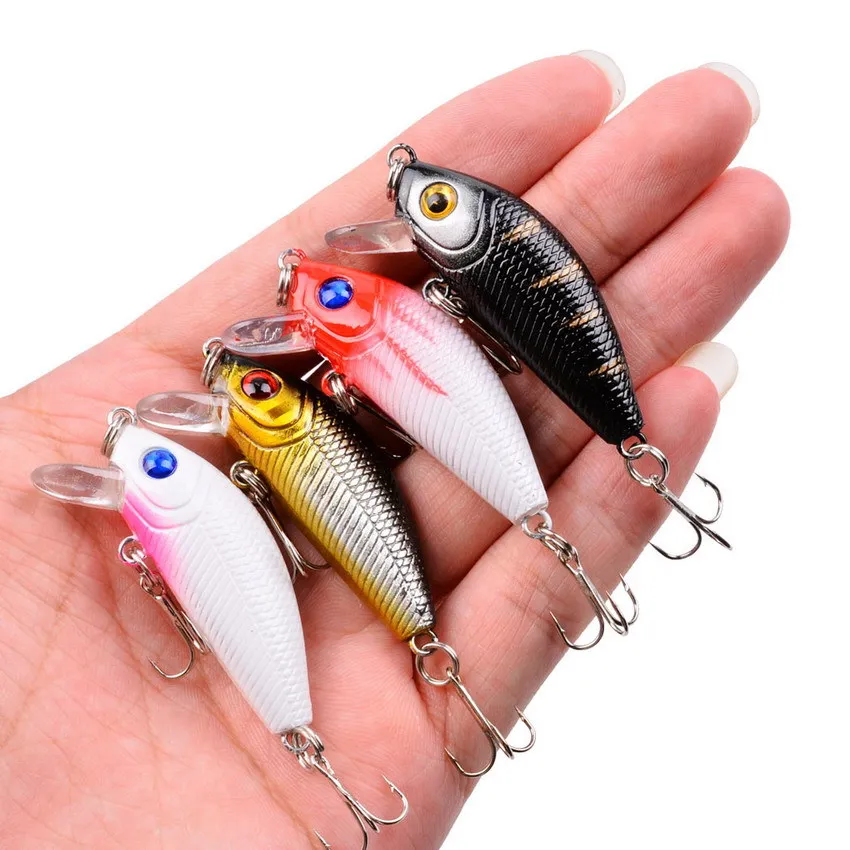 1 Uds señuelo Minnow 5cm 3,6g señuelo de pesca Minnow anzuelos artificiales de calidad Wobbler Crankbait aparejos de señuelo de pesca - imagen 2