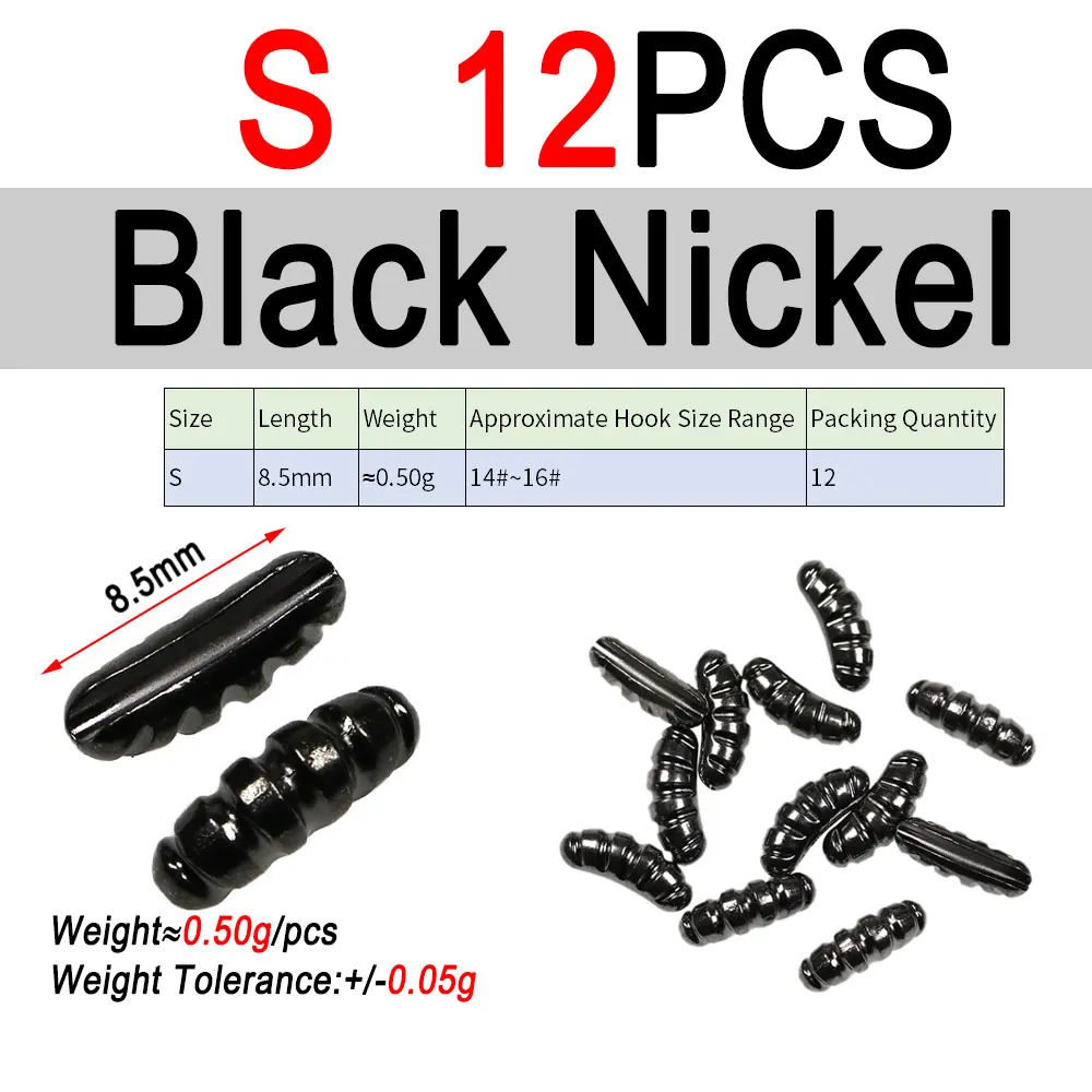 S 12pcs Black N