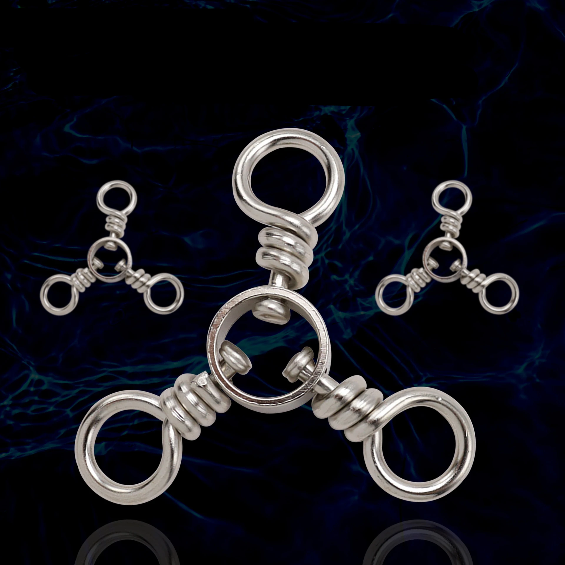 ZYZ-conector de pesca de mar de acero inoxidable, giratorios de 3 vías, anillo sólido Triple, accesorios de pesca, aparejos de aparejo giratorio de 3 vías - imagen 3