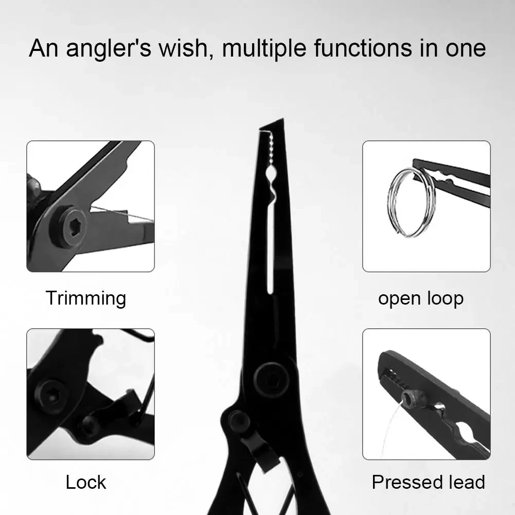 Alicates de pesca de acero inoxidable, removedor de anzuelos, cuchillo de pesca, herramienta de alta resistencia, abrazadera de carretera, tijeras tejidas antideslizantes - imagen 4