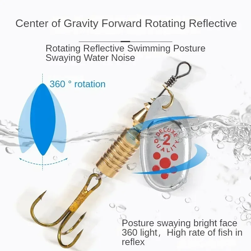 10 Uds 6,3 cm 7g cuchara giratoria cebo de Metal señuelo de pesca lentejuelas Crankbait cuchara cebos para lubina trucha perca Lucio giratorio - imagen 5
