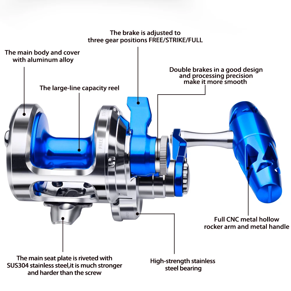 PRO BEROS-carrete de pesca Jigging de aluminio, arrastre máximo de 40kg-88lb, CNC mecanizado, relación de engranaje 5,7: 1/6.3:1, rueda de pesca marina, aparejos de carrete de arrastre - imagen 5
