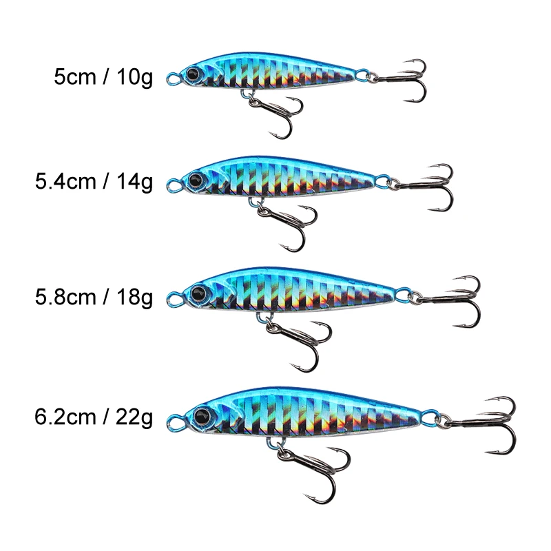 Señuelos de pesca con plantilla de Metal, 10g, 14g, 18g, 22g, Wobbler de arrastre Artificial, cebo duro, cuchara de fundición falsa, plantillas de pesca en el mar para lucioperca - imagen 3