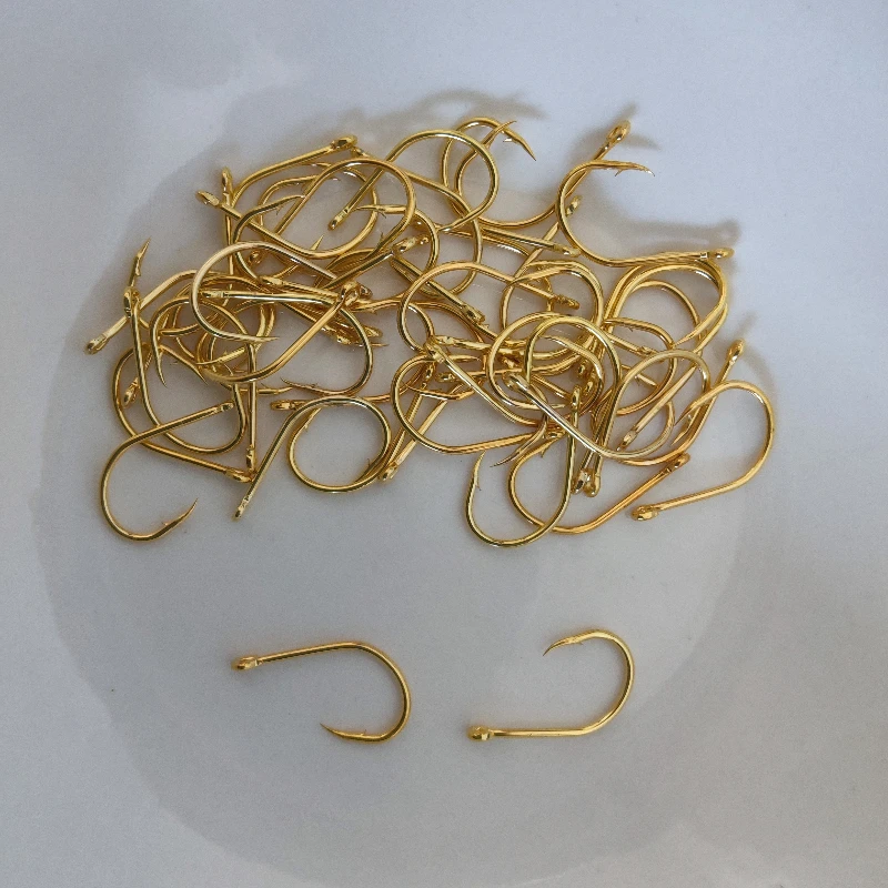 100 stuks vishaken in doos, vishaakbuis Iseni 3-12 #   Prikkeldraad met gat Goud Zwart Kleine accessoires Ooghaken met platte kop - imagen 4