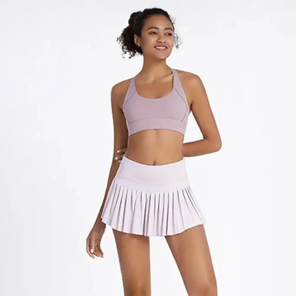 Falda deportiva de verano de cintura alta para mujer, faldas atléticas de Golf antigolpes de secado rápido, doble capa, cómodas