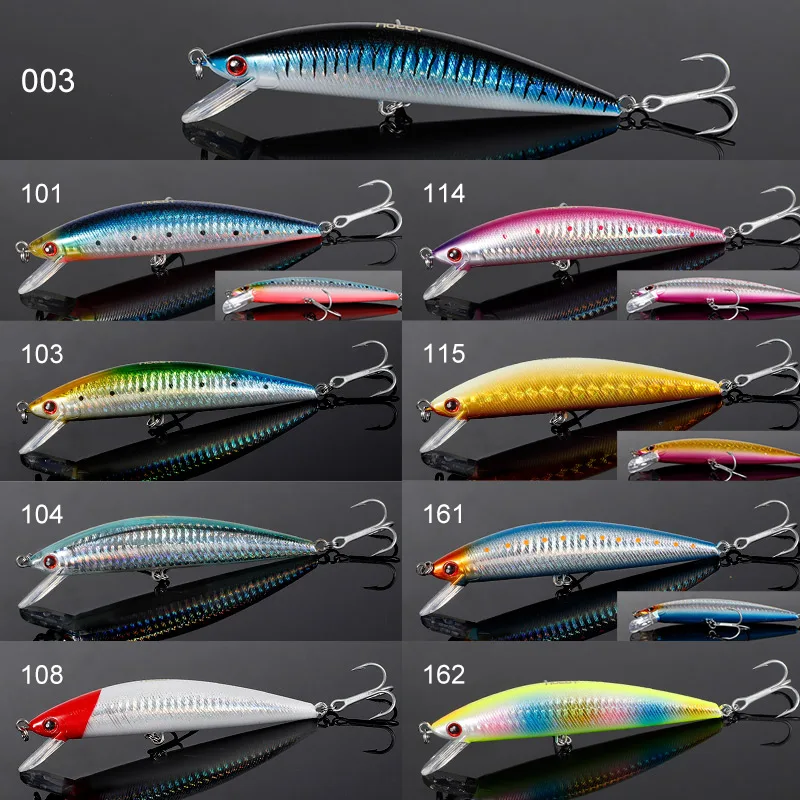 Señuelo de pesca Noeby Minnow, 120mm, 42g, hundimiento, lanzamiento de orilla, Wobbler, cebo duro Artificial, barco, pez plano, Señuelos de Pesca de Mar, aparejos - imagen 4