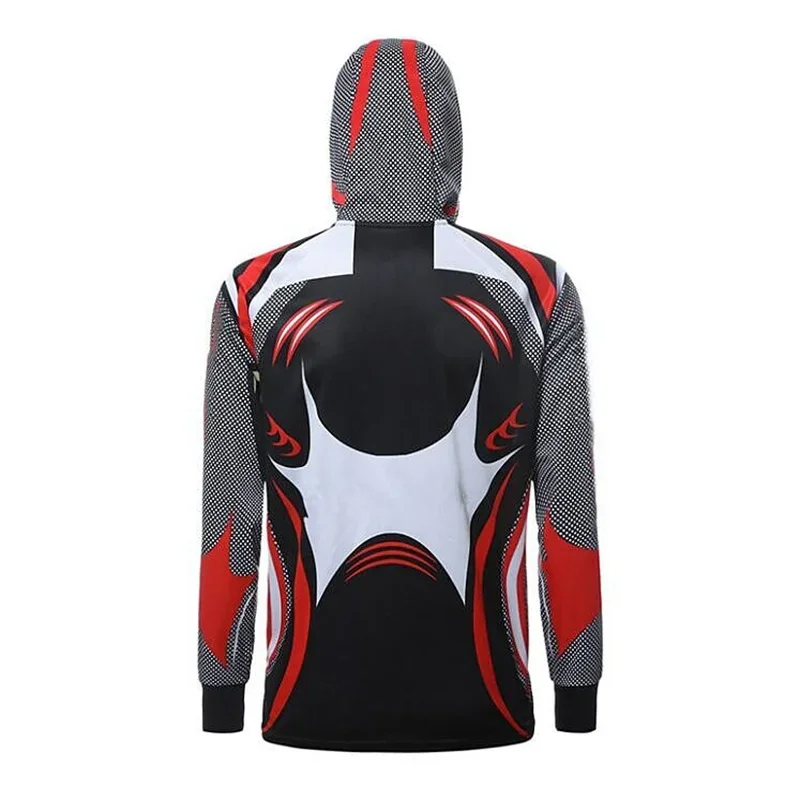 Sudadera con capucha de manga larga Anti-UV para hombre, ropa de pesca con estampado de cuello redondo de alta calidad, sublimación cómoda - imagen 4