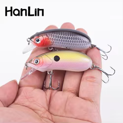 Hanlin 55mm/9,5g Crankbait Topwater Señuelos de Pesca Wobblers carpa flotante Artificial Jerkbait cebos de plástico duro aparejos de Lucio