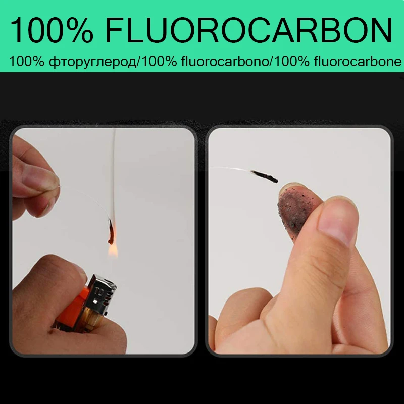 100m 100% línea de Pesca de fluorocarbono Real monofilamento altamente resistente a la abrasión Invisible fibra de carbono carpa líder línea Pesca - imagen 2