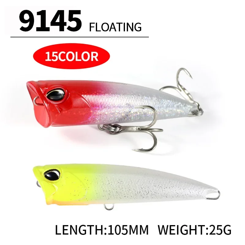 Señuelos de Pesca Popper de superficie 105mm 25g Pesca Wobbler cebo duro Artificial para trucha de agua salada lubina Swimbait accesorios de Pesca - imagen 3