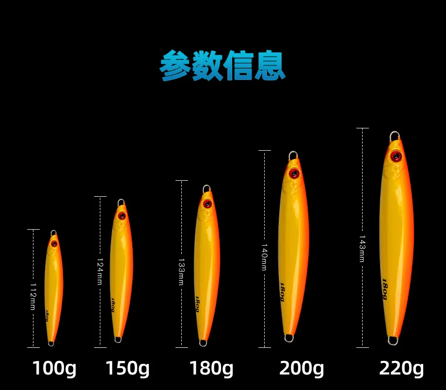 Plantilla rápida luminosa para pesca en el mar, plantilla lenta, plantilla de calamar, lubina, caballa, atún, barco, Juego de pesca, brillo, 100g, 150g, 180g, 20 - imagen 2
