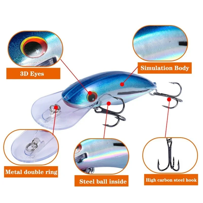 Señuelo de pesca de pececillos, cebo Artificial duro flotante, Crankbait, Lucio, trucha, Wobblers de aguas profundas, aparejos de pesca, 10,5 cm, 13,4g, 1 ud. - imagen 2