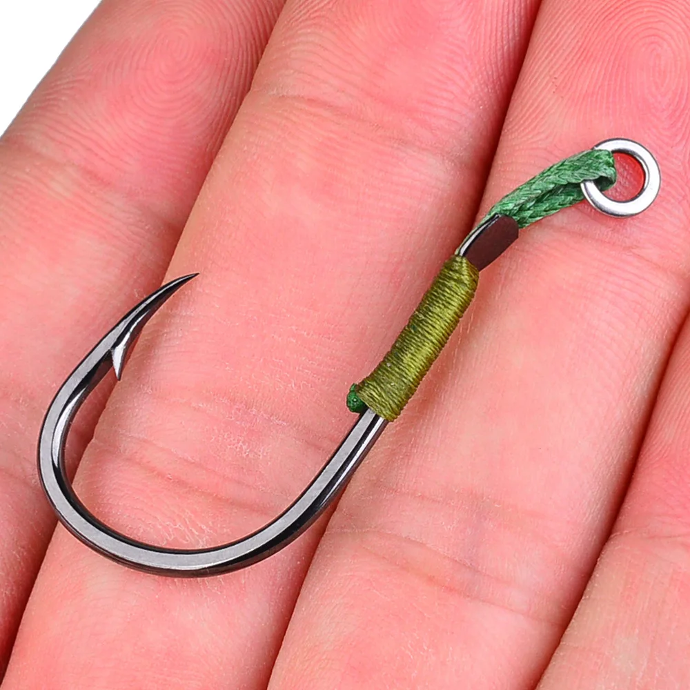 10 unids/pack anzuelo de pesca vertical anzuelo de pesca de mar con púas placa de acero de alto carbono gancho único anzuelo de pesca con mosca hecho a mano para carpa lubina - imagen 5