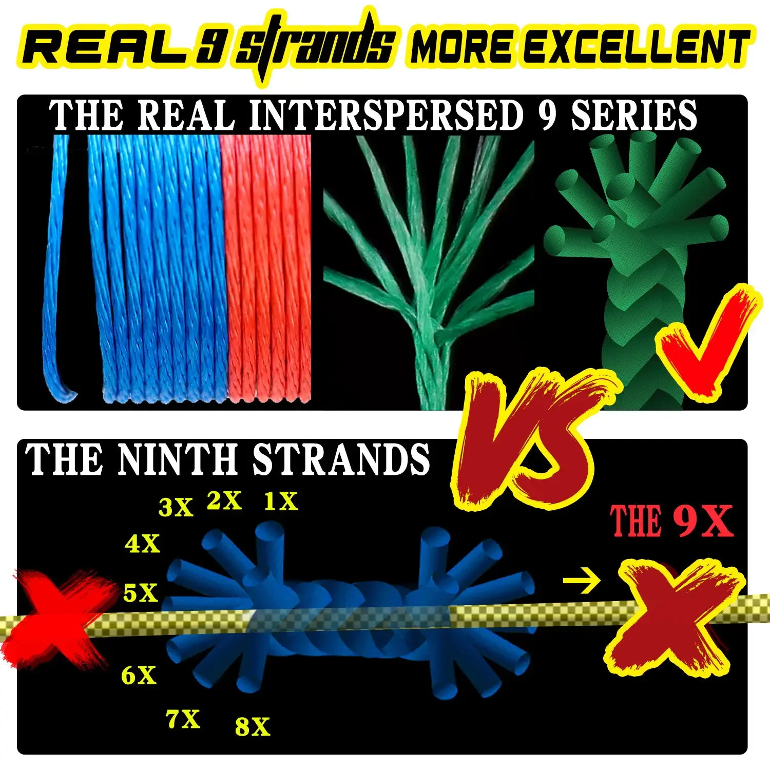 JOSBY-sedal de pesca de carpa, 9 hebras trenzadas, multifilamento japonés, alambre de PE para agua de mar de 300M, 500M, 1000M, 100M, fuerte, duradero, aparejos lisos - imagen 5