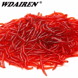 50 o 100 cebos de silicona roja con sabor a gambas cebos artificiales de goma roja 3,5 cm cebos artificiales de goma roja para la pesca de la lubina y la carpa