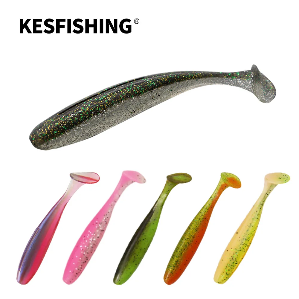 KESFISHING señuelo suave ES Easy Shiner 50mm 76 100 125 150 180mm cebo de silicona Pesca señuelo de Pesca Artificial