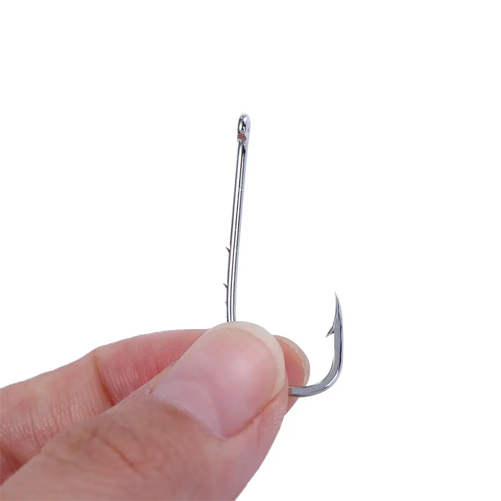 Anzuelo de pesca de un solo círculo afilado antioxidante, anzuelo de pesca de vástago largo, anzuelo de púas, anzuelo de cebo estrecho compensado, acero rico en carbono - imagen 4