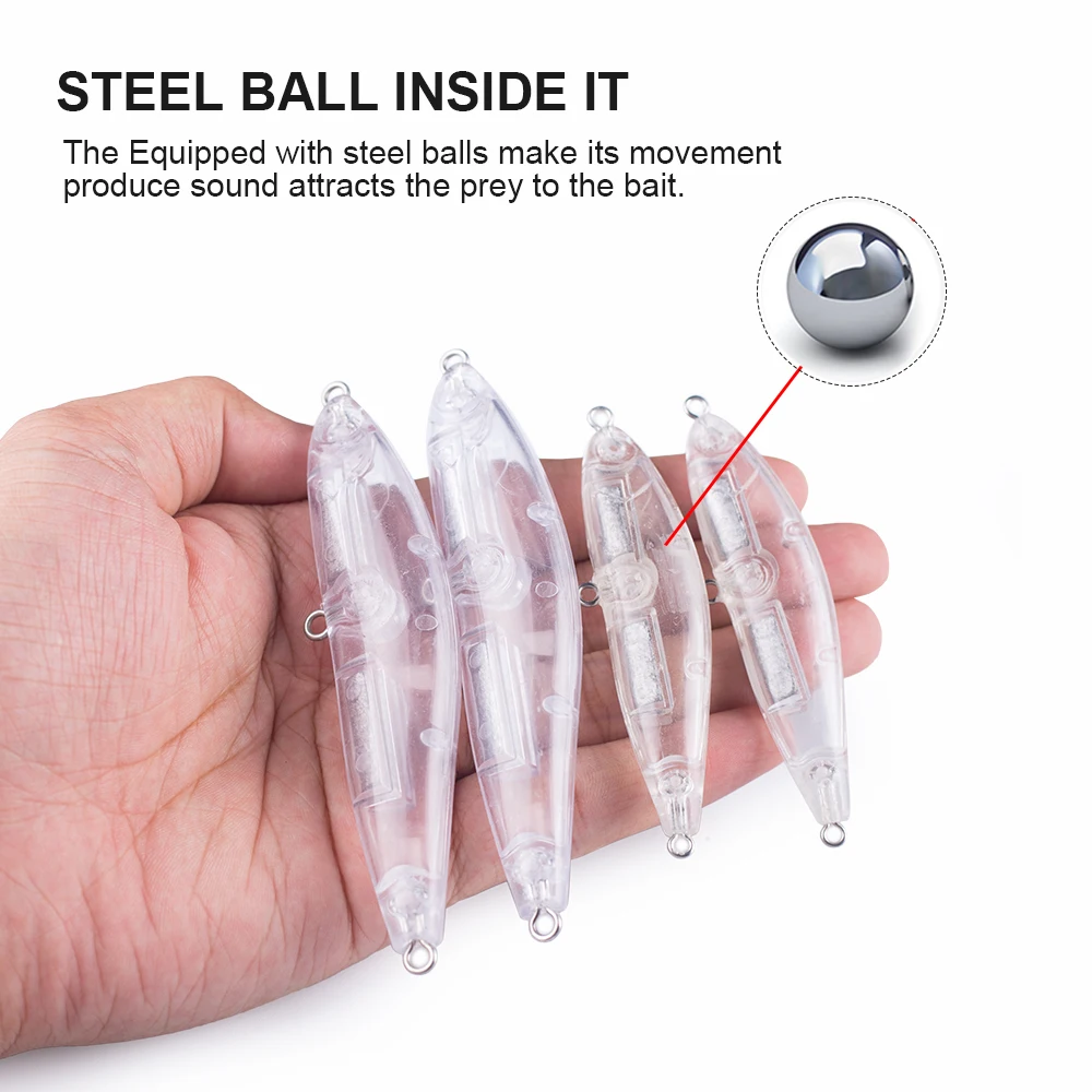 Hanlin-Señuelos de Pesca artificiales, cebo de lápiz que se hunde sin pintar, de plástico duro, 10/20 piezas, 12/22g - imagen 4