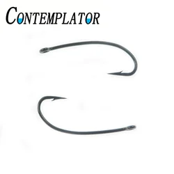 CONTEMPLATOR 50 Uds vástago curvo Ninfa anzuelo de pesca con mosca 3X largo multiusos 6/10/14/18/22 #   Ganchos para atar moscas Stonefly Ninfas Hoppers