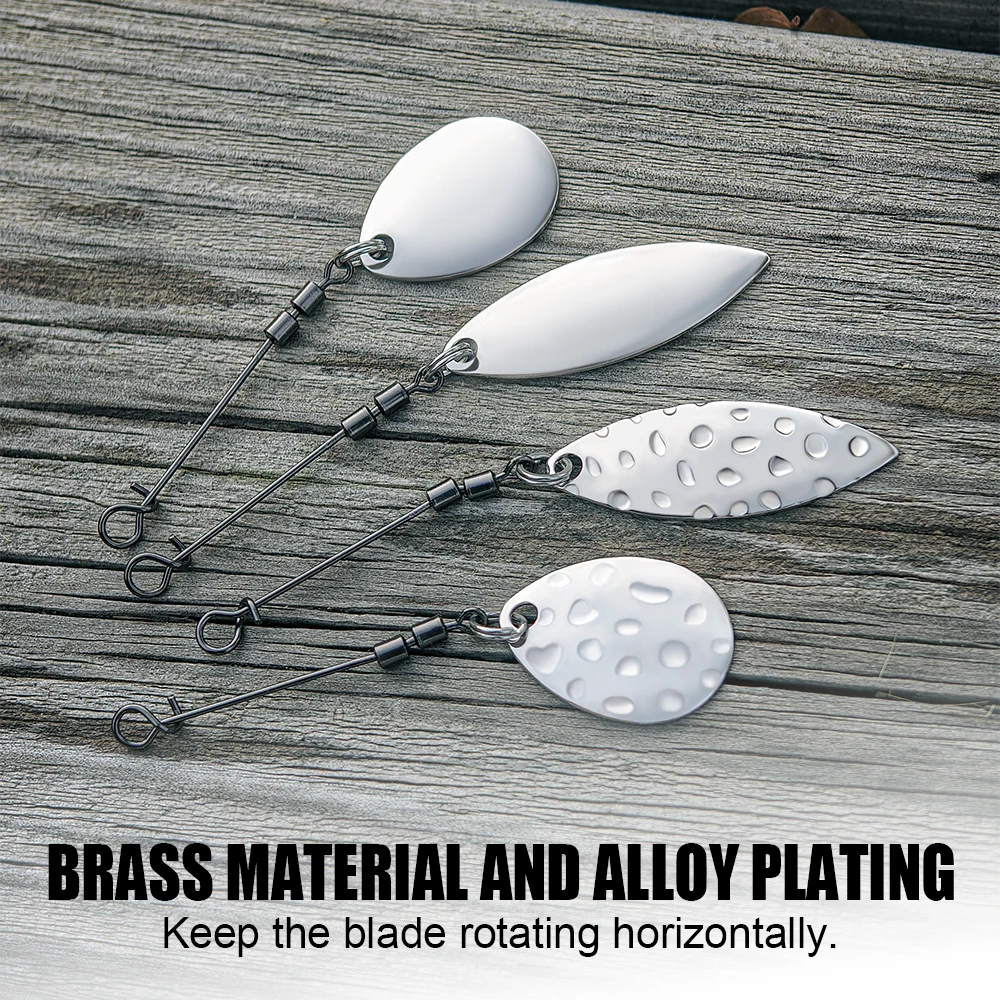 Spinpoler-combinaciones de hojas de latón, Spinner con junta giratoria y alambre, anzuelo compensado de sauce plateado, Colorado, accesorios de pesca - imagen 5