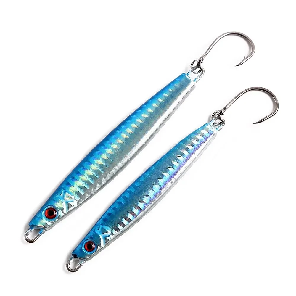 FTK 40g 60g Micro Jig luminoso señuelo de pesca de mar 9cm 10,5 cm cebo duro de Jigging de Metal con gancho de asistencia - imagen 3