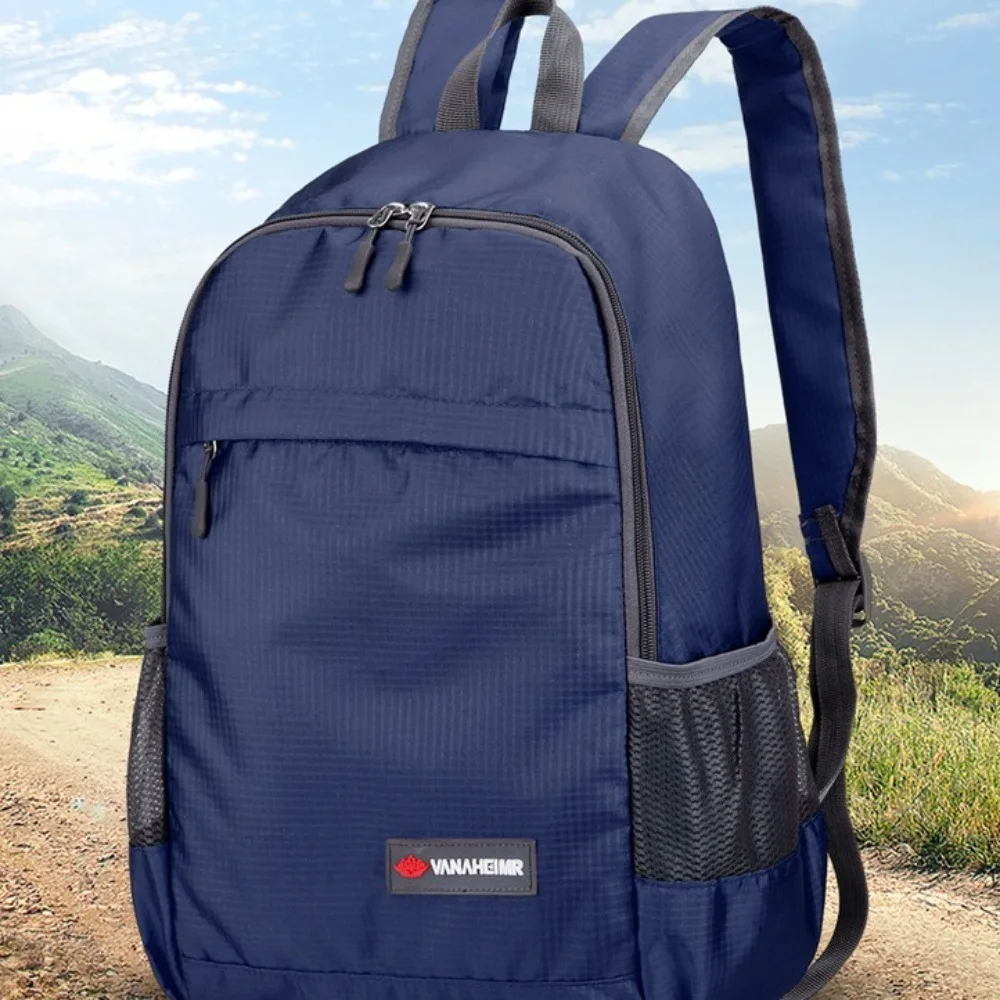 Mochila sencilla de gran capacidad para ocio al aire libre, mochila deportiva impermeable con cremallera, mochila escolar ligera de poliéster para estudiantes, viaje - imagen 5