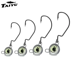 TAIYU anzuelos con ojos biónicos 3D luminosos acero alto carbono