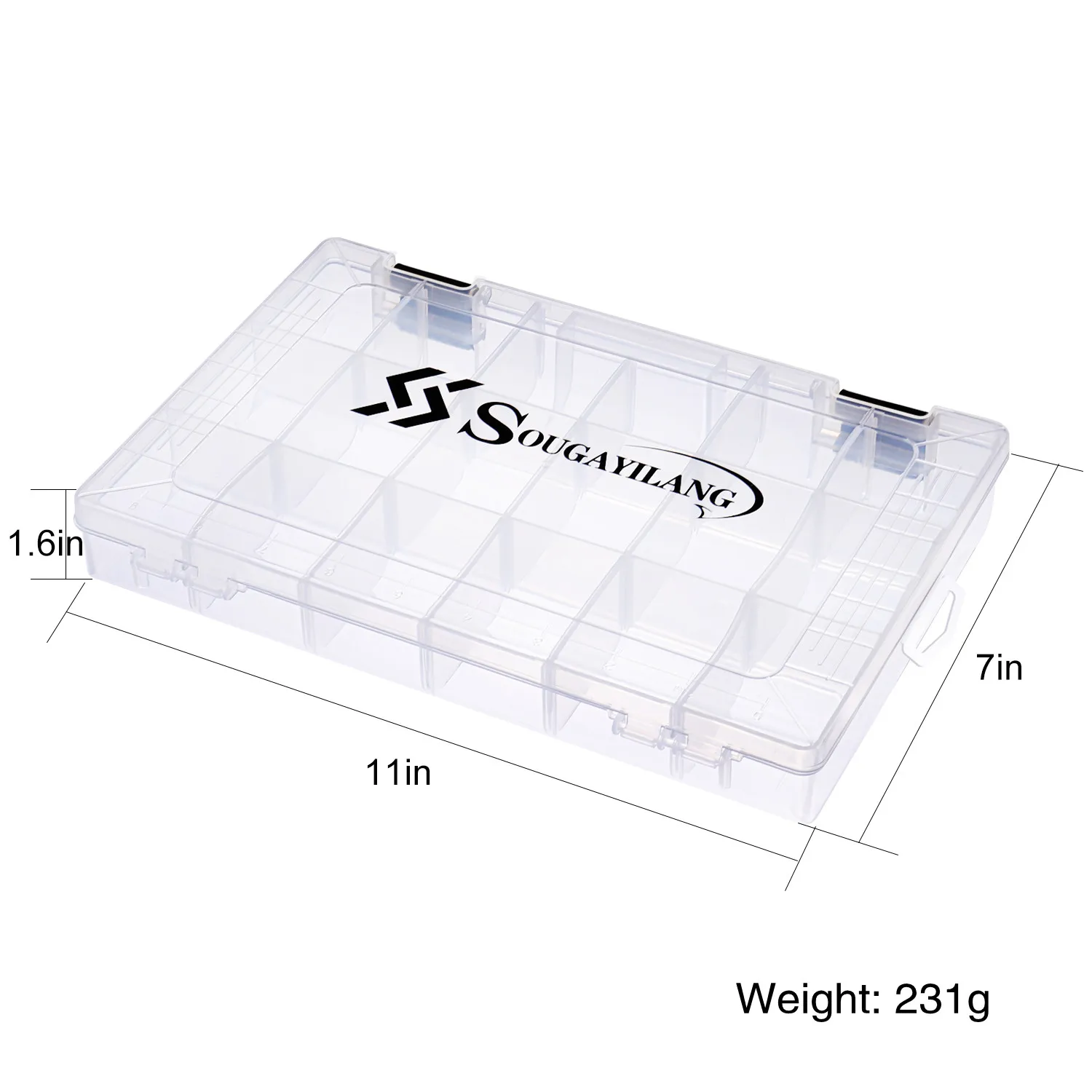Caja de señuelos Sougayilang, plantilla de cebo de pesca de plástico, caja de almacenamiento de anzuelos de pesca, cajas de accesorios para aparejos de pesca de alta resistencia - imagen 5