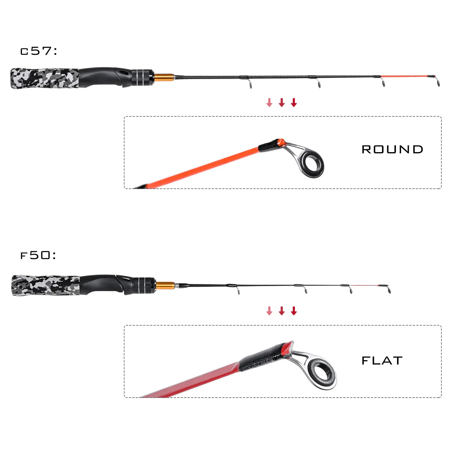 Combos de carrete y caña de pescar en hielo con kits completos, anzuelos JIG, señuelos blandos y bolsa de transporte, juego completo de 50cm/19,7 pulgadas - imagen 4