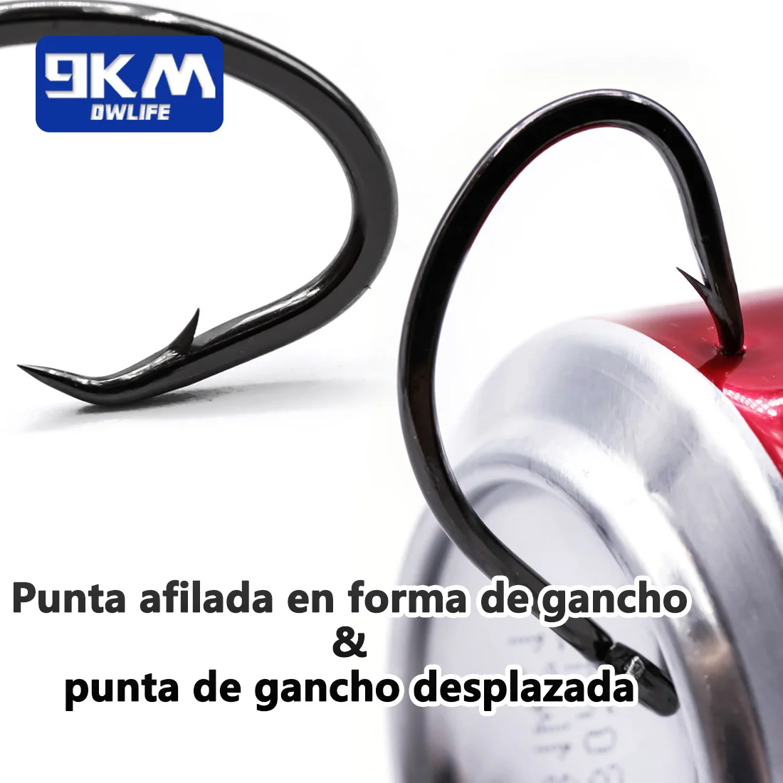 Anzuelos circulares de 9KM, 25 ~ 50 Uds., anzuelos de pesca de agua salada compensados, 3X fuerte y amplio espacio, cebo vivo, pesca de bagre, anzuelos circulares con garra de águila - imagen 4