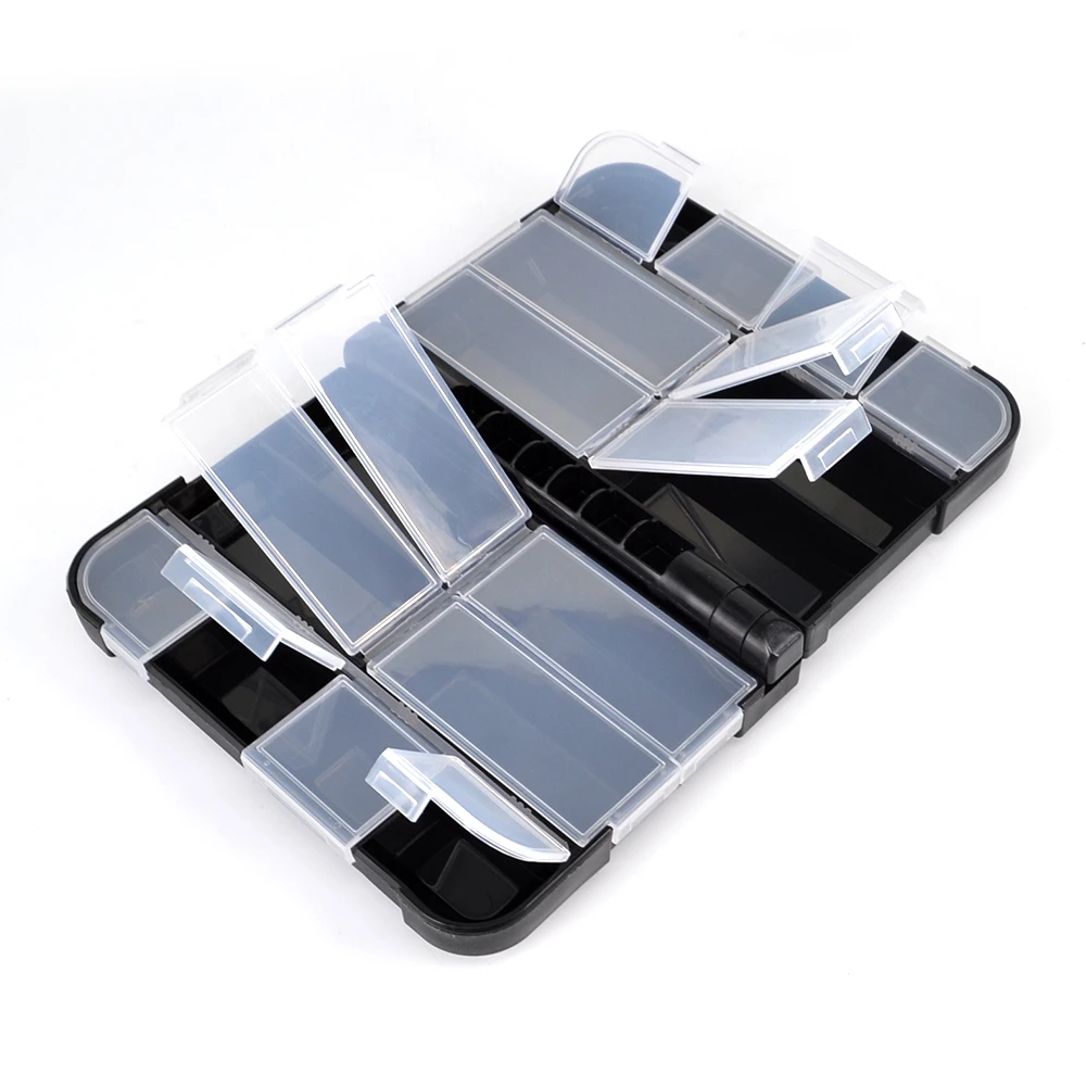 Hirisi-Mini estuche de almacenamiento con 10/16 compartimentos, caja de aparejos de pesca, anzuelo, señuelo, cebos, caja de almacenamiento de plástico, accesorios de pesca - imagen 4