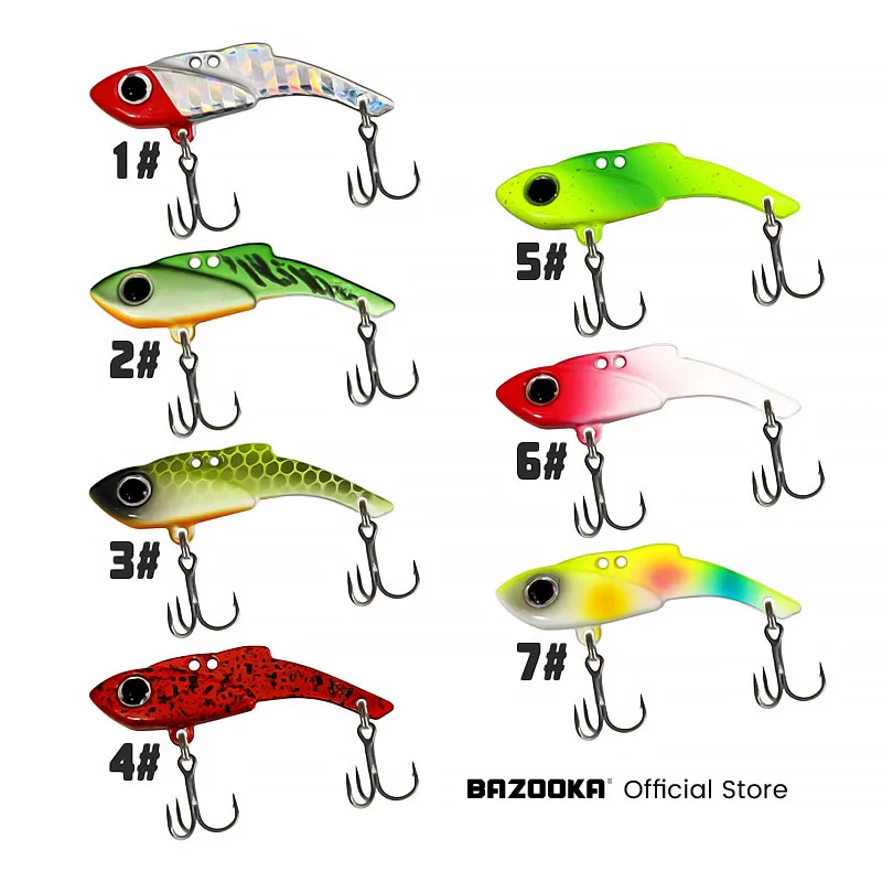 Bazooka-señuelo de pesca VIB, cebo de Metal, cuchara de plantilla que se hunde, vibración de invierno, efecto luminoso UV, Vibe, Lucio duro, Cicada Tremor - imagen 3