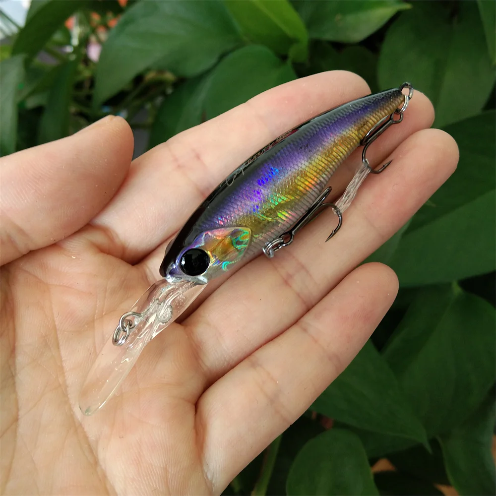 Señuelo duro de pesca para invierno, cebo de 4 piezas, 60SP, 0-3,7 m, suspendido, 5,7g, para buceo profundo, sábalo de fundición larga, 14 colores - imagen 3