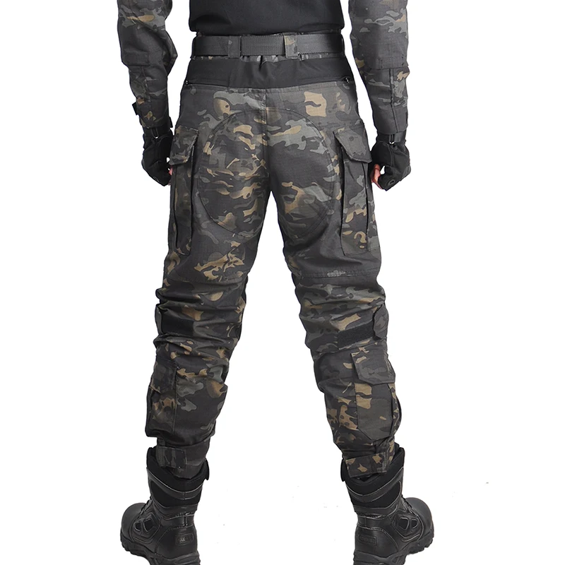 HAN WILD G3-pantalones de combate para caza, pantalones de camuflaje con rodilleras, Airsoft, táctico, MultiCam, pesca, tela elástica - imagen 4