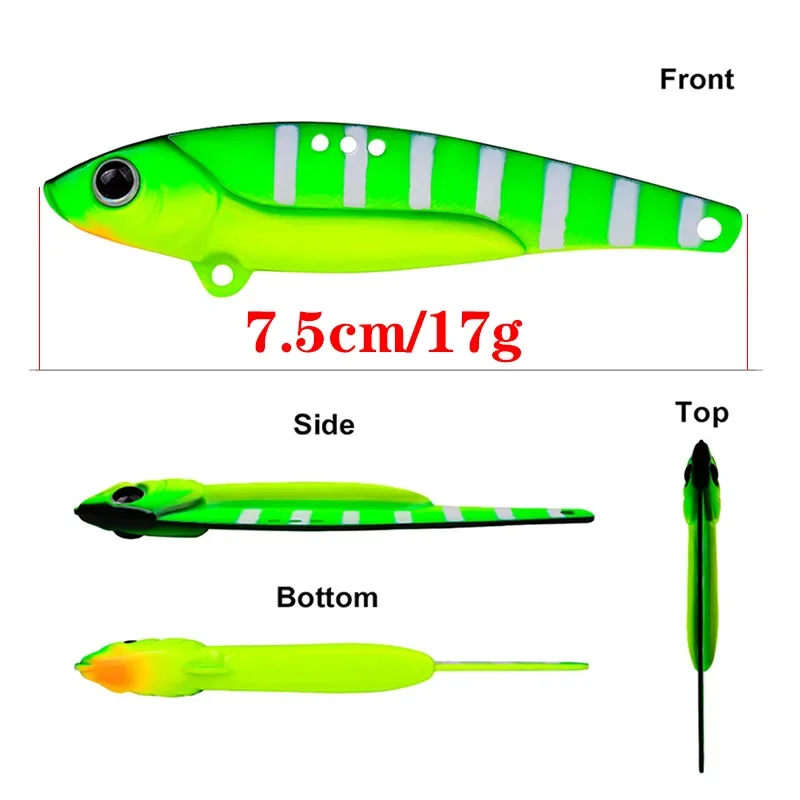 Señuelo de Pesca VIB, hoja Artificial de Metal que se hunde, Spinner, Crankbait, cebo de vibración, Swimbait, Pesca para lubina, aparejos de perca, 1 ud. - imagen 3