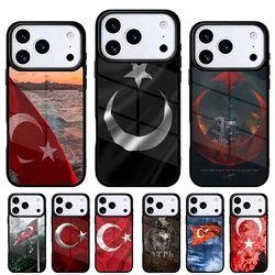 Funda para iPhone 11–17 con bandera de Turquía — carcasa trasera